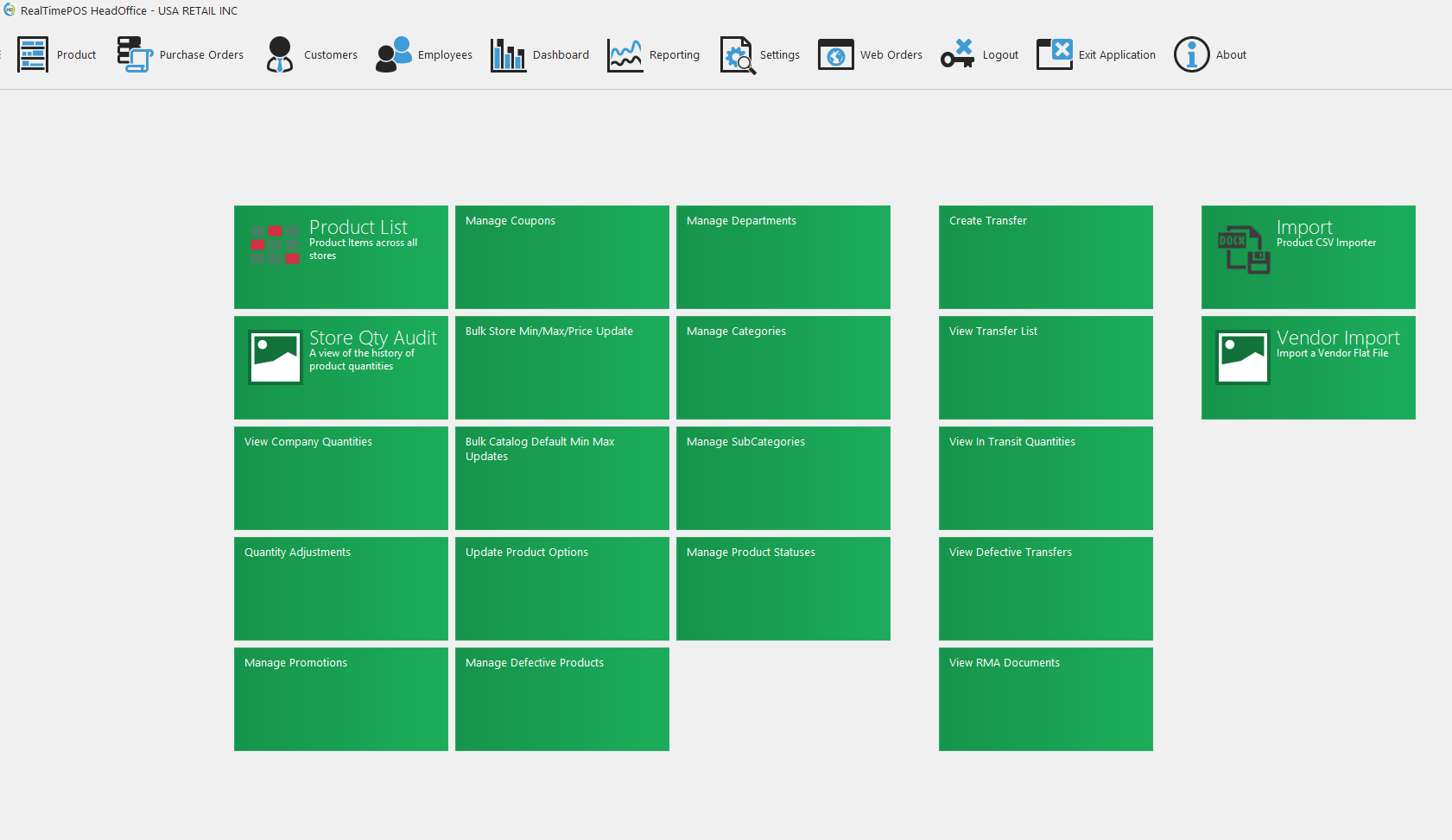 screenshot of RealTime POS